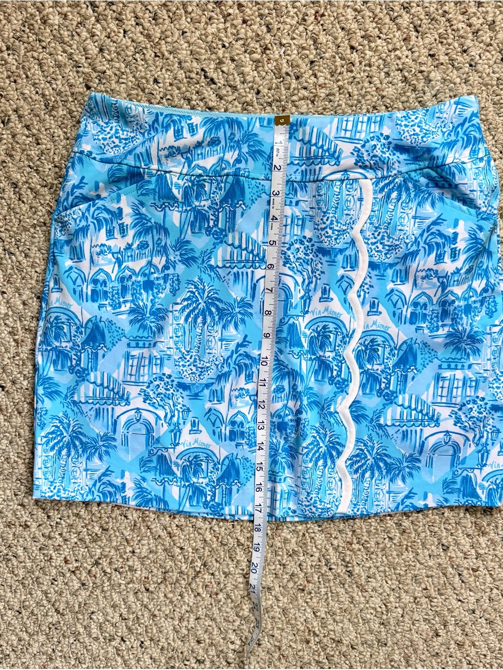 Lilly Pulitzer Luxletic Monica Skort Via Mizner | Blue Palm Beach Print |Size 10 - Picture 5 of 7